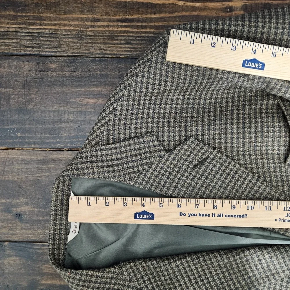 Stafford Men's Tweed Sport Coat Blazer‎ Three Button Brown Lambs Wool 48L